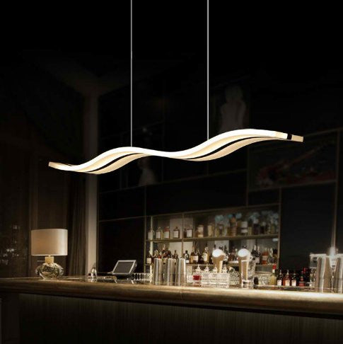 Wave shape 38W dimmable LED modern pendant light