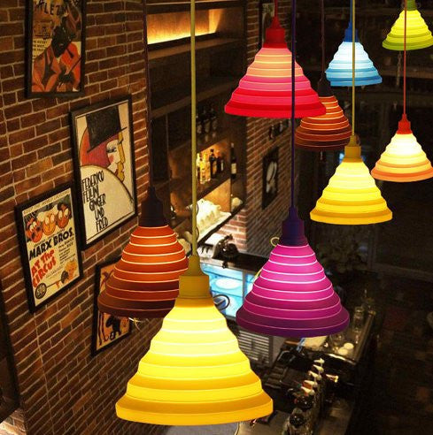 Pendant lights colorful Led E27 lamparas colgantes pendente