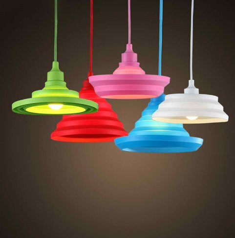 Pendant lights colorful Led E27 lamparas colgantes pendente