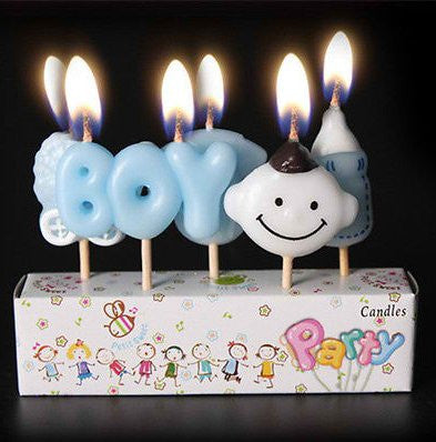 5Pcs Birthday Cake Candles Colorful Lovely Cartoon Birthday Cake