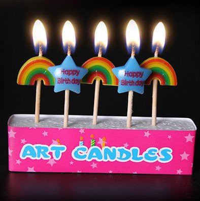 5Pcs Birthday Cake Candles Colorful Lovely Cartoon Birthday Cake