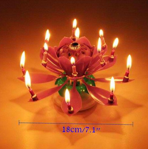 Birthday Candles Beautiful Musical Lotus Flower