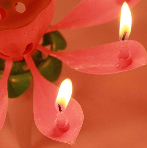 Hot Sale 1PC Beautiful Blossom Lotus Flower Design Music Candle